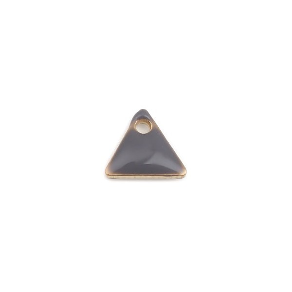 PS110238253 PAX 5 sequins médaillons émaillés Triangle petit modèle biface Gris 5mm Base doré