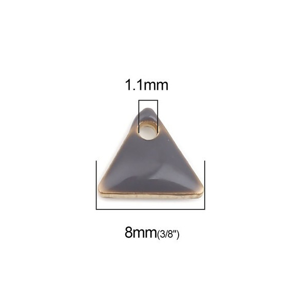 PS110238253 PAX 5 sequins médaillons émaillés Triangle petit modèle biface Gris 5mm Base doré