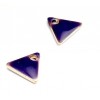 sequins médaillons émaillés Triangle petit modèle biface Violet Foncé 5mm Base doré