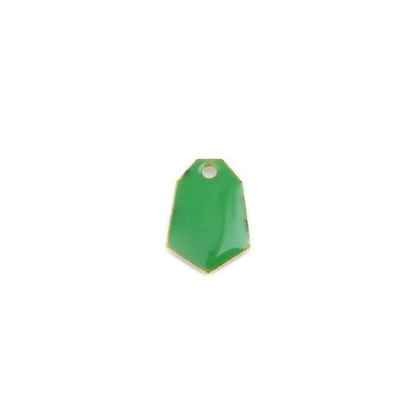 sequins médaillons émaillés Polygone biface Vert Base dorédoré