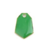 sequins médaillons émaillés Polygone biface Vert Base dorédoré