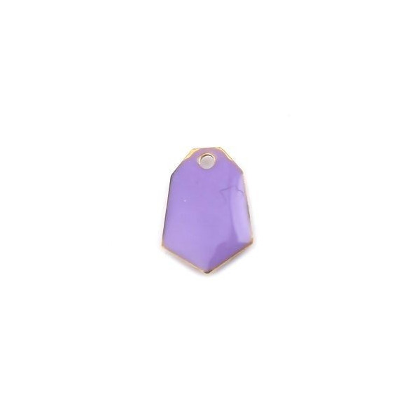 sequins médaillons émaillés Polygone biface Parme Base doré
