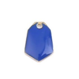 PS110238244 PAX 5 sequins médaillons émaillés Polygone biface Bleu Roi Base doré