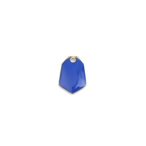 PS110238244 PAX 5 sequins médaillons émaillés Polygone biface Bleu Roi Base doré