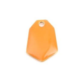 sequins médaillons émaillés Polygone biface Orange Base doré