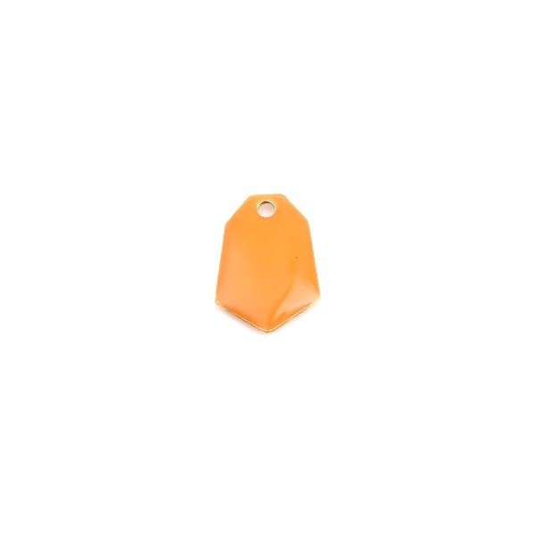 sequins médaillons émaillés Polygone biface Orange Base doré