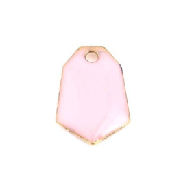 sequins médaillons émaillés Polygone biface Rose Base doré