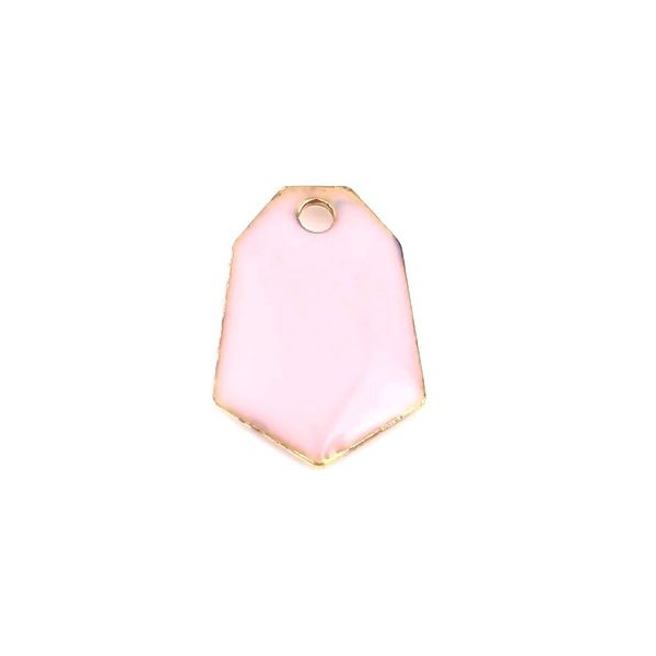 sequins médaillons émaillés Polygone biface Rose Base doré