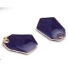 sequins médaillons émaillés Polygone biface Violet Foncé Base doré