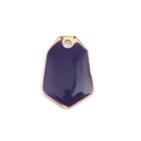 PS110238242 PAX 5 sequins médaillons émaillés Polygone biface Violet Foncé Base doré