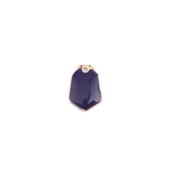 PS110238242 PAX 5 sequins médaillons émaillés Polygone biface Violet Foncé Base doré