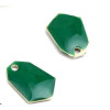 sequins médaillons émaillés Polygone biface Vert Foncé Base doré