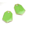 sequins médaillons émaillés Polygone biface Vert Clair Base doré