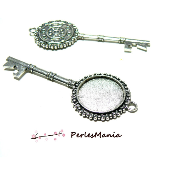 1 support de Pendentifs  CLEFS RETRO 20mm ref 138 VIEIL ARGENT, DIY
