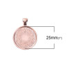 S1190883 PAX 5 Supports de pendentif rond pour cabochon de 25mm couleur Or Rose qualité extra