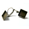 Boucles d’Oreilles Dormeuses Carré 12 mm – Laiton Finition Bronze