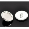 PS117302 PAX 10 Supports de boutons à coudre 12mm metal couleur Argent Vif