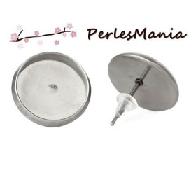 Supports de Boucle d'oreille 10mm puce ACIER INOXYDABLE et poussoirs