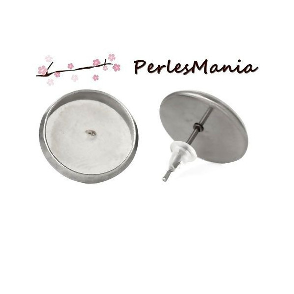 Supports de Boucle d'oreille 10mm puce ACIER INOXYDABLE et poussoirs