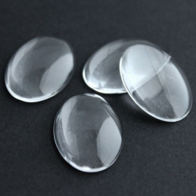 S1186165 PAX 10 cabochons en verre transparents OVALE 30 par 40mm
