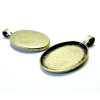 10 Supports de pendentif ovale 18 par 25mm attache triangle qualité métal couleur bronze