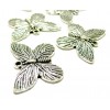 10 pendentifs papillon métal couleur Argent Antiqueref 155