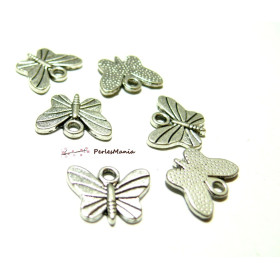 Pendentifs Papillon 15mm – Métal Couleur Argent Antique