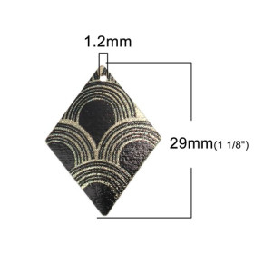 Pendentifs breloques stardust Losange style Art Deco Doré