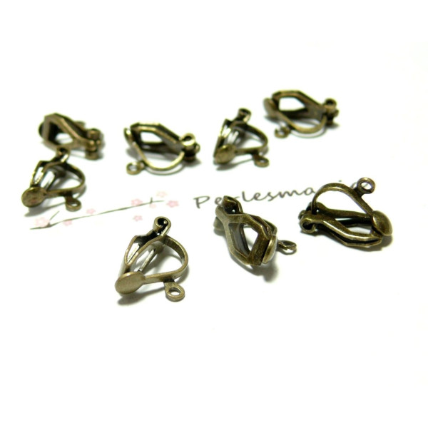 Boucles d’oreilles Clips avec Anneau d’accroche – Métal Couleur Bronze