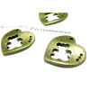 pendentifs coeur ourson métal couleur Bronze