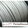 Cordon 3mm en suédine aspect daim ARGENT effet pailleté
