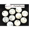 Pendentifs Nacres Pastilles 8mm Blanche