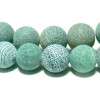 1 fil d'environ 49 perles Agate craquelé 8mm effet givre vert d'eau