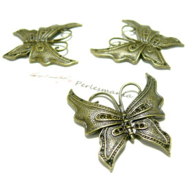 Pendentifs Breloques Grand Papillon Métal Bronze