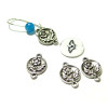 pendentifs connecteur fleurs métal couleur Argent Antique