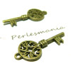 Pendentifs clés métal couleur Bronze