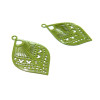 Estampes pendentif connecteur filigrane Goutte eventail  Vert Kaki 20mm