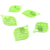 AE115342 Lot de 4 Estampes pendentif connecteur filigrane Goutte eventail Vert Clair 20mm