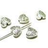 perles intercalaire coeurs tourbillons metal couleur ARGENT ANTIQUE