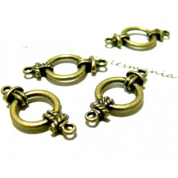 Apprêt bijoux 30 connecteurs ronds noeuds marin travaillées 2D8844 Bronze