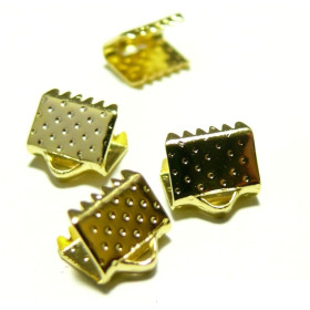 Pax de 100 pièces griffe, embouts, serre fils 6mm métal couleur DORE