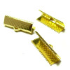 GRIFFE PINCE ATTACHE RUBAN 13mm metal DORE embouts, serre fils