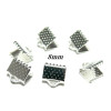 PAX: 100 Griffes , Pince, Attache Ruban, embouts, serre fils 8mm métal couleur Argent Vif