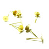 Lot de 200 Supports de Boucle d'oreille clou 6mm métal couleur Doré