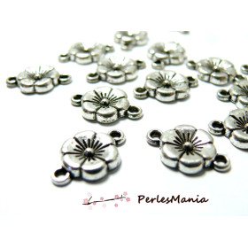 50 pièces connecteur petite fleur Viel argent 2B4518, DIY 