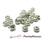 10 perles METAL intercalaires rondes mini picot 8 par 5mm ARGENT VIEILLI, H115536