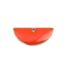 Sequins médaillons résine style émaillés Biface Demi Cercle Orange 18 par 8mm sur une base en métal dore