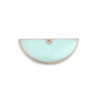 Sequins Médaillons Demi-Cercle 18x8mm Résine Émaillée Biface Bleu Pastel Doré