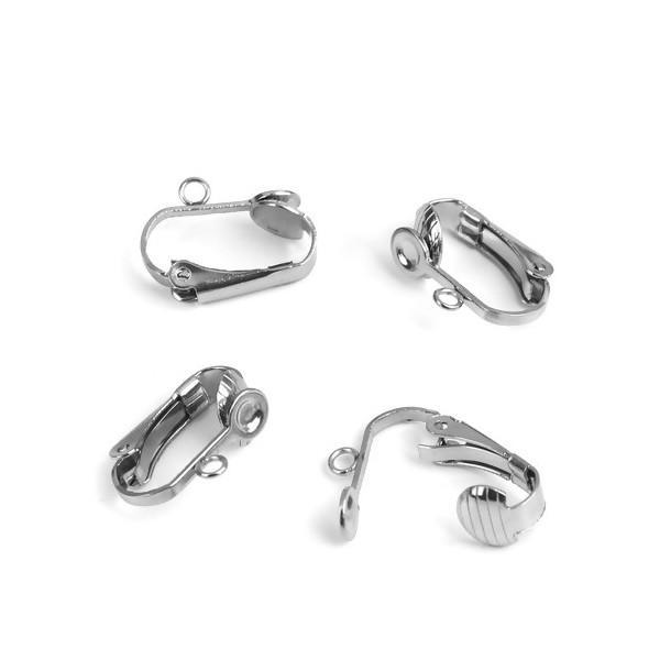 Boucles d'oreille Clip Acier Inoxydable couleur Argent Platine