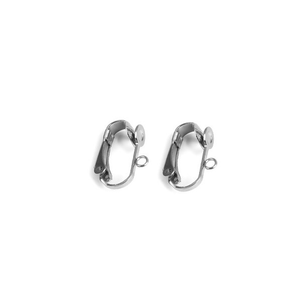Boucles d'oreille Clip Acier Inoxydable couleur Argent Platine